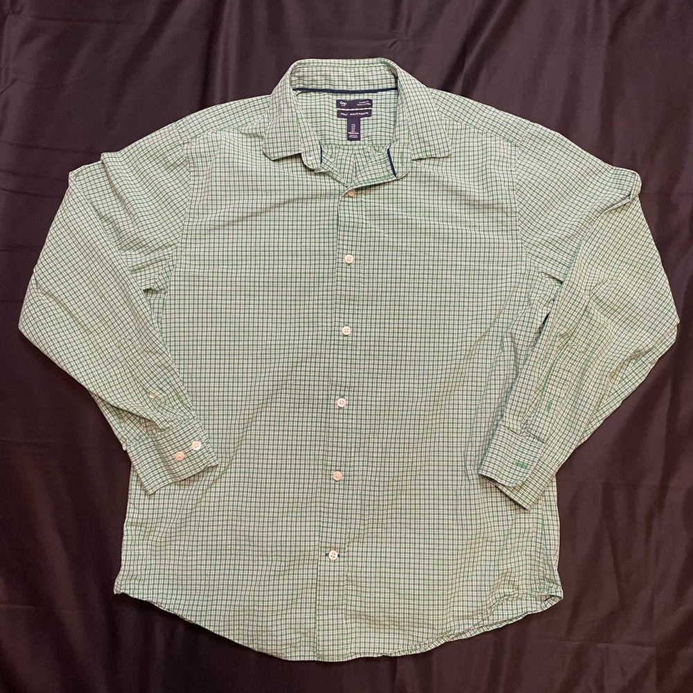 *SALE* Gap Button Up Shirt Mens Large Standard Fit Long Sleeve EUC! Green